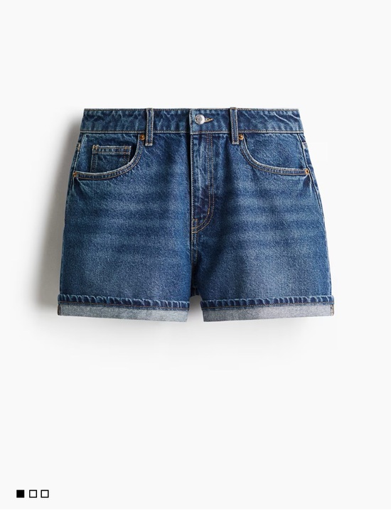 H&M Pants - H&M High-Waist Rolled Hem Denim Shorts - Blue